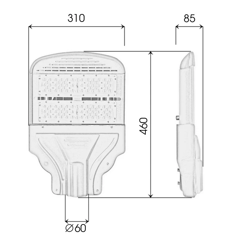 Đèn đường khu đô thị 100W IP68 - D13 - Ảnh 9