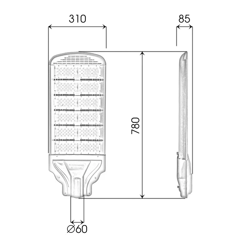 Đèn LED đường phố D13 chip LED SMD - Công suất 300W - Ảnh 9