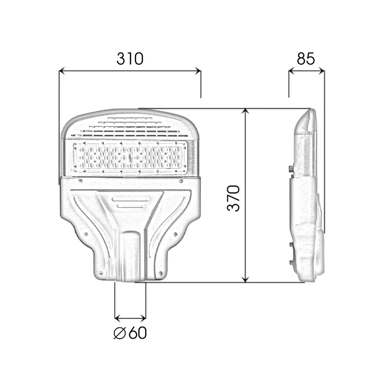 Đèn LED đường phố D13 chip LED SMD - Công suất 50W - Ảnh 8