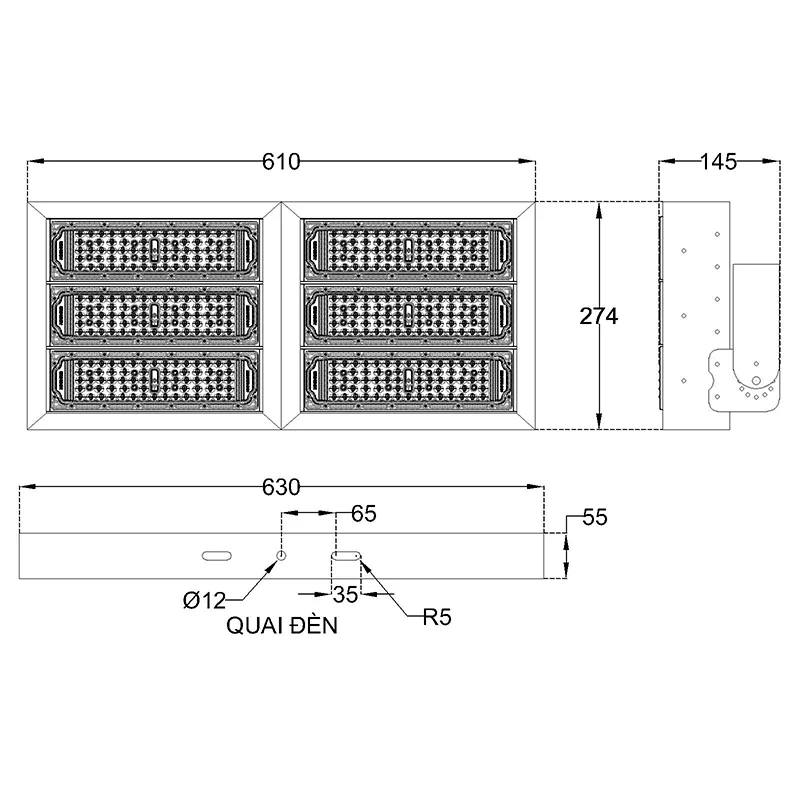 Đèn pha LED module SMD P02 - Công suất 300W - Ảnh 17