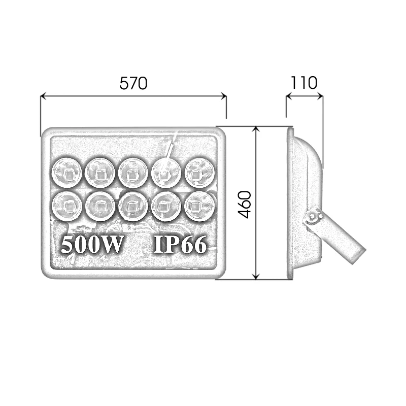Đèn pha PTV chip LED COB - Công suất 500W - Ảnh 9