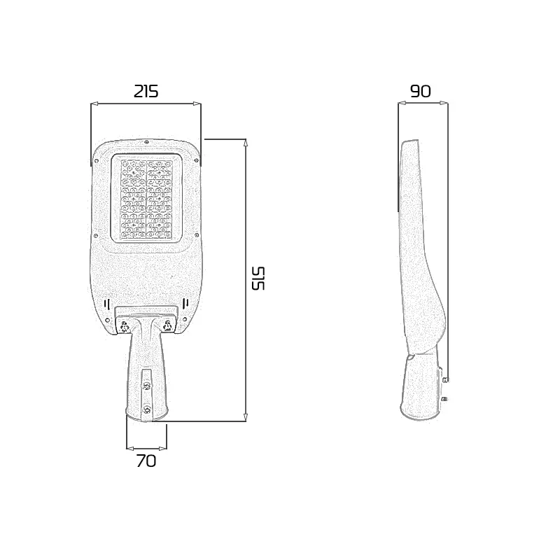 Đèn LED đường phố D25 Module SMD - Công suất 50W - Ảnh 9